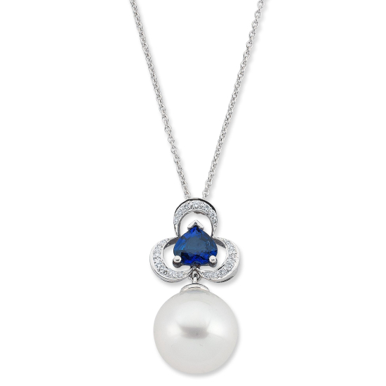 İnci ve Safir Kolye