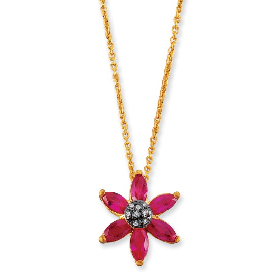 Yakutlu Çiçek Kolye